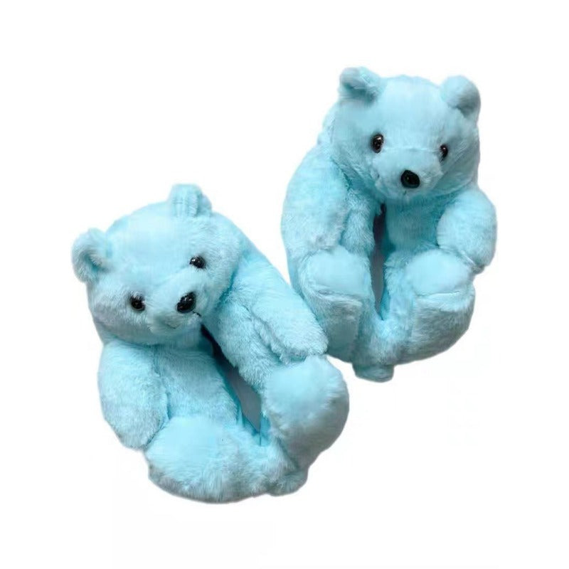 Wholesale Cartoon Teddy Bear Plush Warm Cotton Shoes